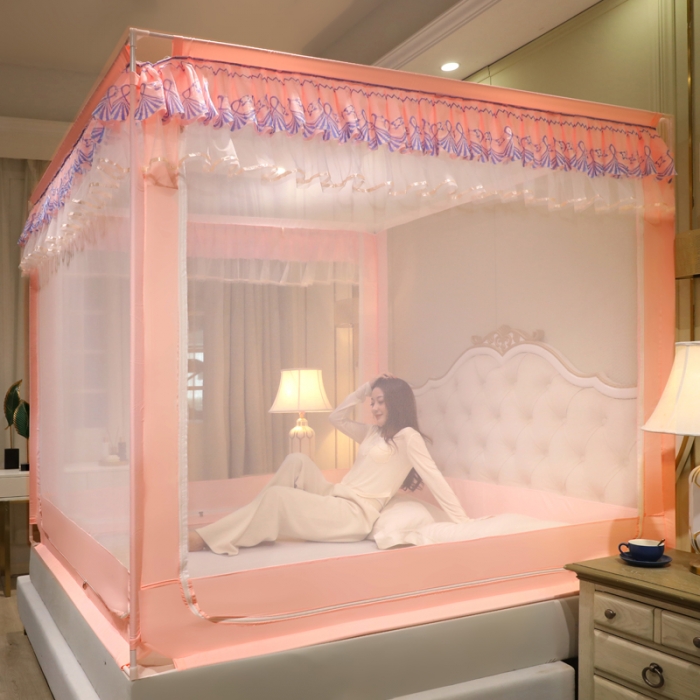 91家纺网 家纺一手货源 找家纺 （总）迷仙巢 2022新款三开门坐床蚊帐-B20相思