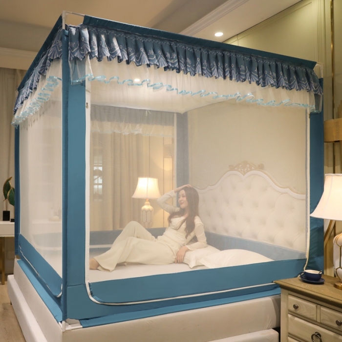 91家纺网 家纺一手货源 找家纺 迷仙巢 2022新款三开门坐床蚊帐-B20相思 相思-宾利兰