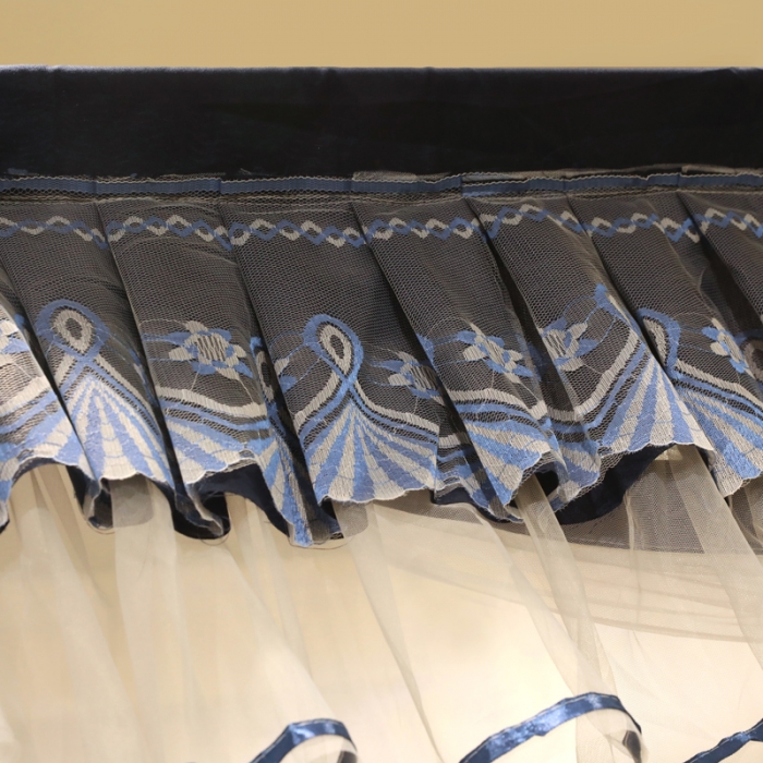 91家纺网 家纺一手货源 找家纺 迷仙巢 2022新款三开门坐床蚊帐-B20相思 相思-藏青