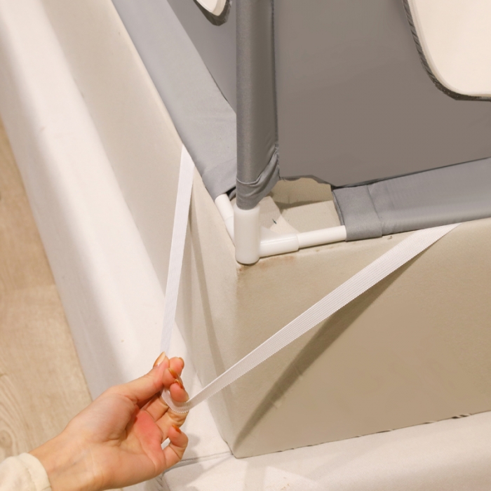 91家纺网 家纺一手货源 找家纺 迷仙巢 2022新款三开门坐床蚊帐-B20相思 相思-高级灰