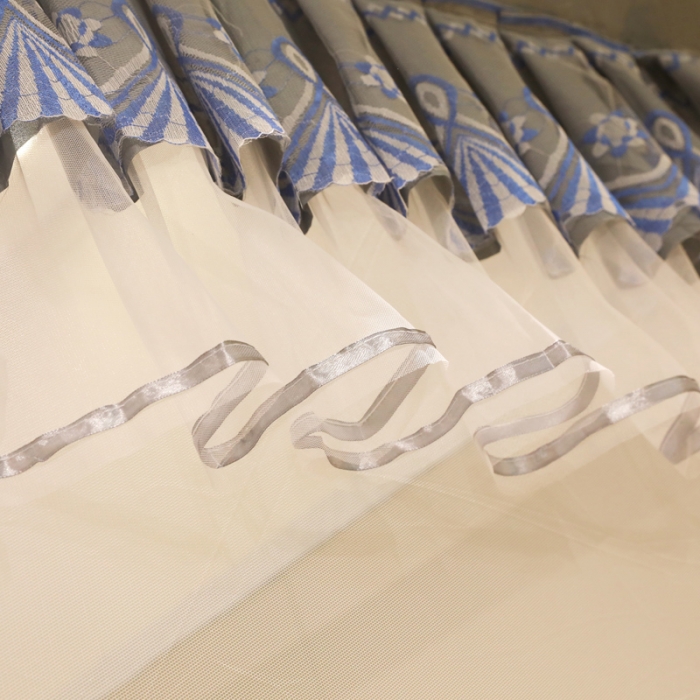 91家纺网 家纺一手货源 找家纺 迷仙巢 2022新款三开门坐床蚊帐-B20相思 相思-高级灰