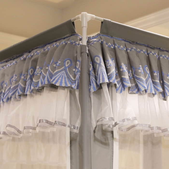 91家纺网 家纺一手货源 找家纺 迷仙巢 2022新款三开门坐床蚊帐-B20相思 相思-高级灰