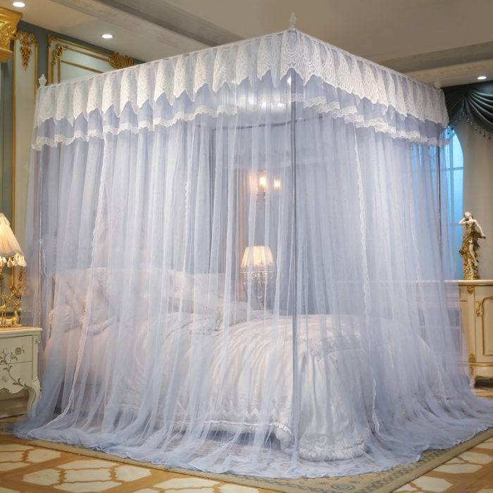 91家纺网 家纺一手货源 找家纺 迷仙巢2022新款三开门落地式蚊帐-A30锦绣 锦绣-高级灰