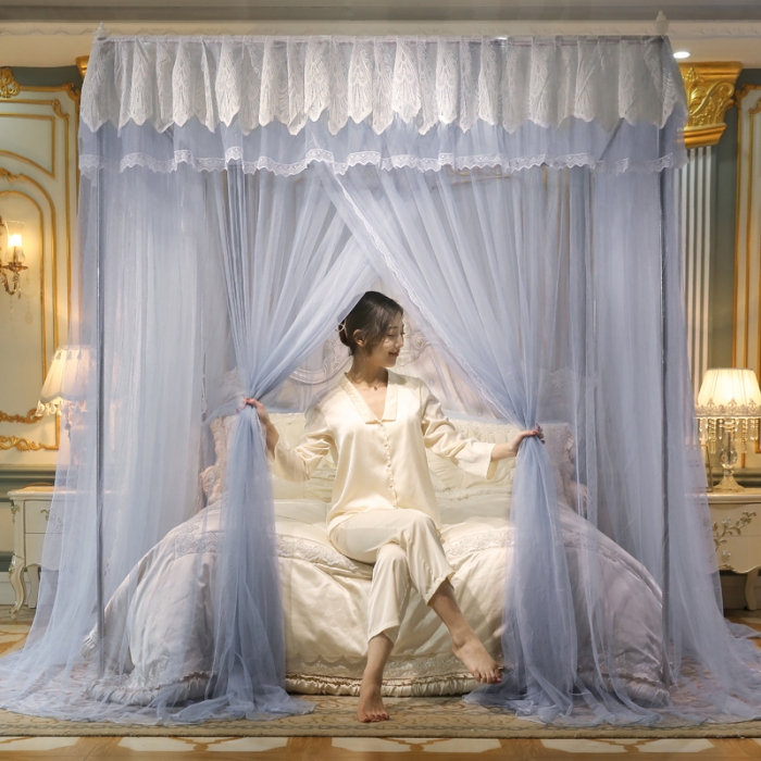 91家纺网 家纺一手货源 找家纺 迷仙巢2022新款三开门落地式蚊帐-A30锦绣 锦绣-高级灰