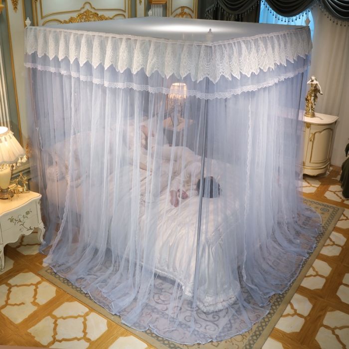 91家纺网 家纺一手货源 找家纺 迷仙巢2022新款三开门落地式蚊帐-A30锦绣 锦绣-高级灰