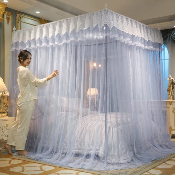 91家纺网 家纺一手货源 找家纺 迷仙巢2022新款三开门落地式蚊帐-A30锦绣 锦绣-高级灰