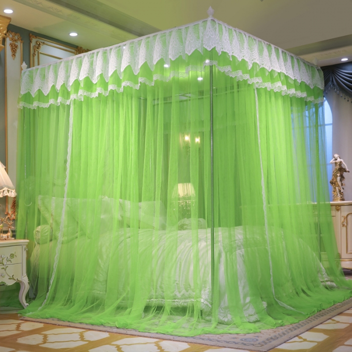 91家纺网 家纺一手货源 找家纺 迷仙巢2022新款三开门落地式蚊帐-A30锦绣 锦绣-果绿