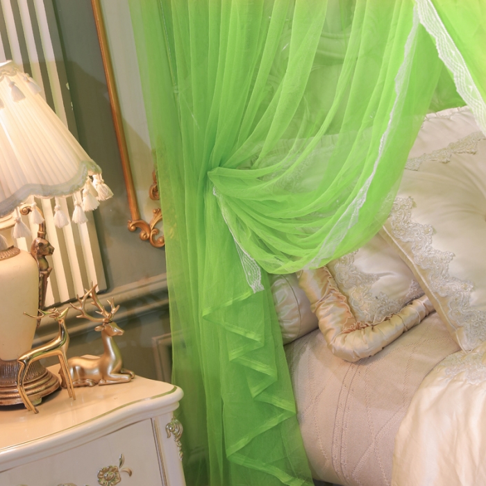91家纺网 家纺一手货源 找家纺 迷仙巢2022新款三开门落地式蚊帐-A30锦绣 锦绣-果绿
