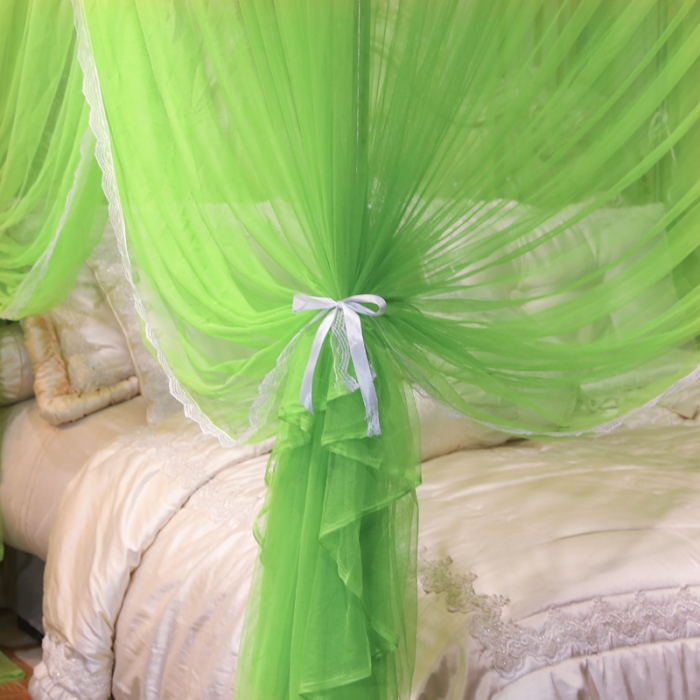 91家纺网 家纺一手货源 找家纺 迷仙巢2022新款三开门落地式蚊帐-A30锦绣 锦绣-果绿