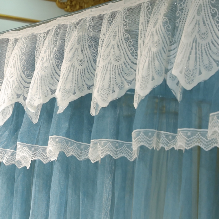 91家纺网 家纺一手货源 找家纺 迷仙巢2022新款三开门落地式蚊帐-A30锦绣 锦绣-海藻蓝