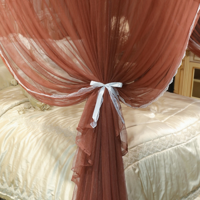 91家纺网 家纺一手货源 找家纺 迷仙巢2022新款三开门落地式蚊帐-A30锦绣 锦绣-咖色