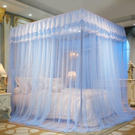 迷仙巢2022新款三开门落地式蚊帐-A30锦绣 锦绣-天蓝