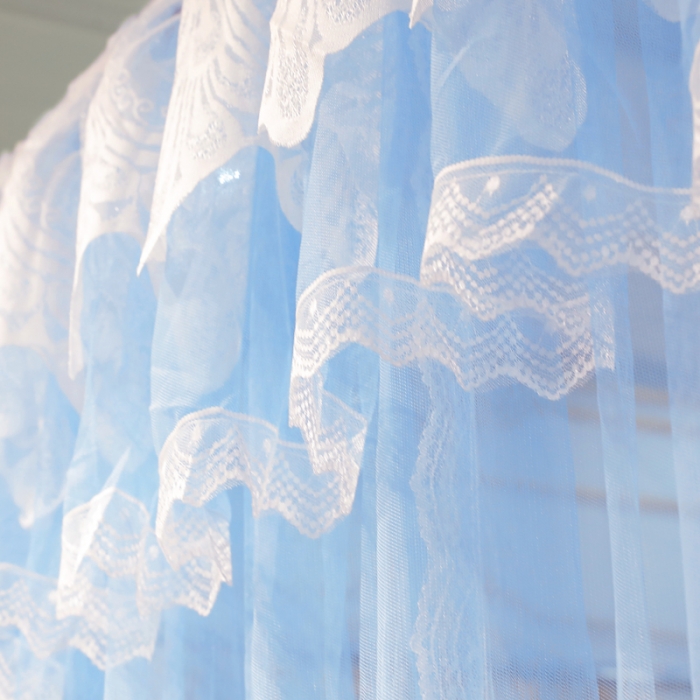 91家纺网 家纺一手货源 找家纺 迷仙巢2022新款三开门落地式蚊帐-A30锦绣 锦绣-天蓝