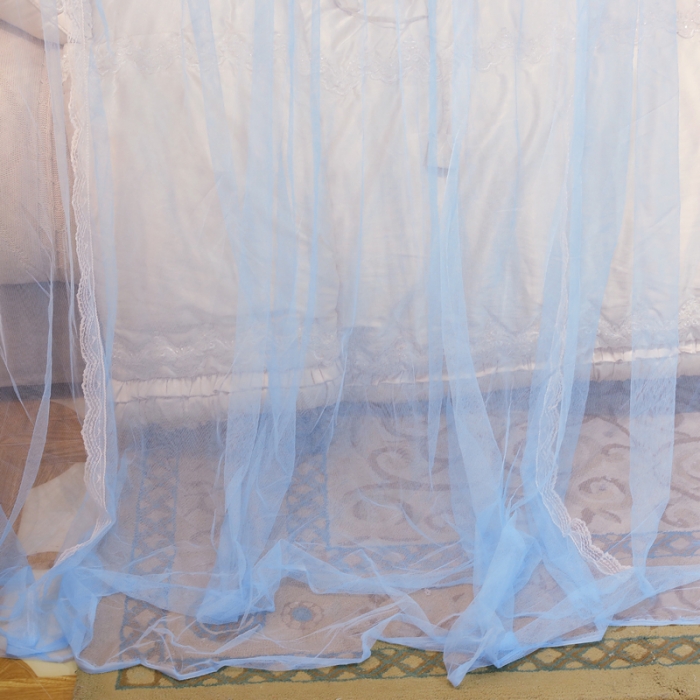 91家纺网 家纺一手货源 找家纺 迷仙巢2022新款三开门落地式蚊帐-A30锦绣 锦绣-天蓝