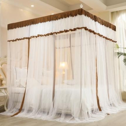 91家纺网 家纺一手货源 找家纺 （总）迷仙巢2022新款三开门落地式防尘顶蚊帐-A20清欢