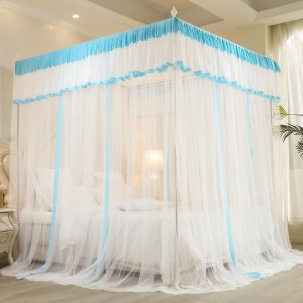 91家纺网 家纺一手货源 找家纺 （总）迷仙巢2022新款三开门落地式防尘顶蚊帐-A20清欢