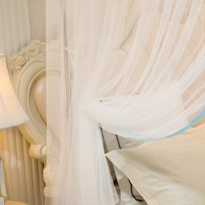 91家纺网 家纺一手货源 找家纺 （总）迷仙巢2022新款三开门落地式防尘顶蚊帐-A20清欢