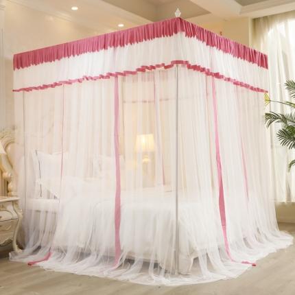 迷仙巢2022新款三开门落地式防尘顶蚊帐A20清欢清欢-豆沙