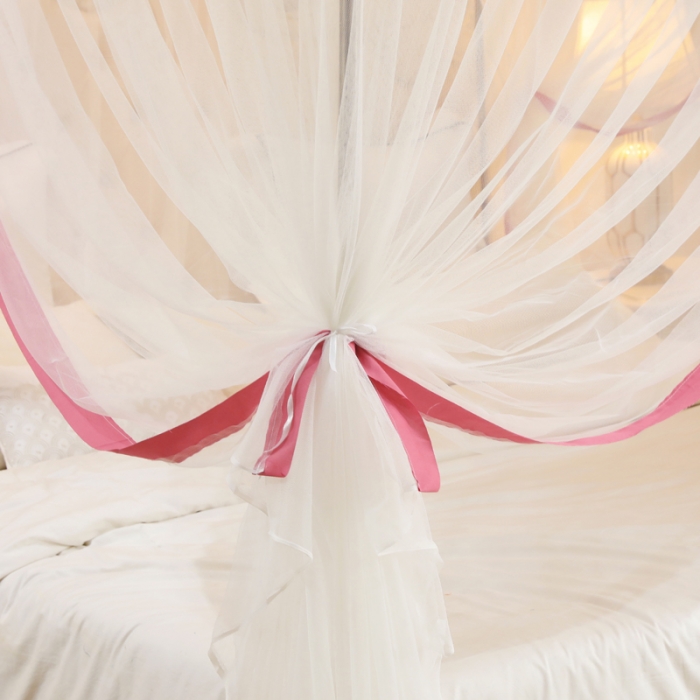 91家纺网 家纺一手货源 找家纺 迷仙巢2022新款三开门落地式防尘顶蚊帐A20清欢清欢-豆沙