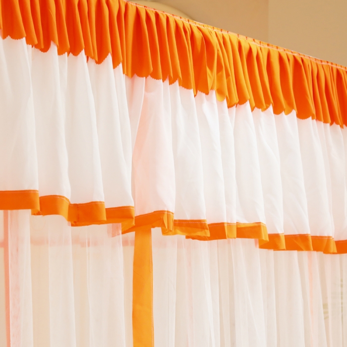 91家纺网 家纺一手货源 找家纺 迷仙巢2022新款三开门落地式防尘顶蚊帐A20清欢 欢-橘黄