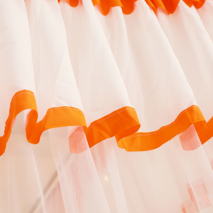 91家纺网 家纺一手货源 找家纺 迷仙巢2022新款三开门落地式防尘顶蚊帐A20清欢 欢-橘黄