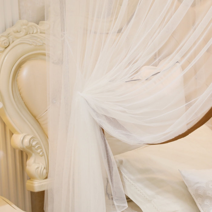 91家纺网 家纺一手货源 找家纺 迷仙巢2022新款三开门落地式防尘顶蚊帐A20清欢清欢-浅咖