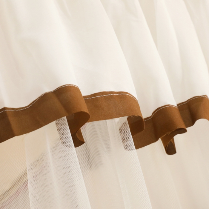 91家纺网 家纺一手货源 找家纺 迷仙巢2022新款三开门落地式防尘顶蚊帐A20清欢清欢-浅咖