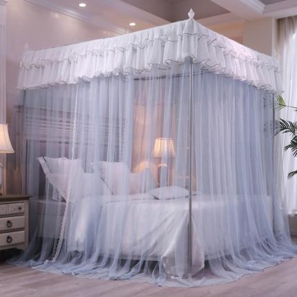 91家纺网 家纺一手货源 找家纺 迷仙巢 2022新款三开门落地式蚊帐-A10芳华芳华-高级灰