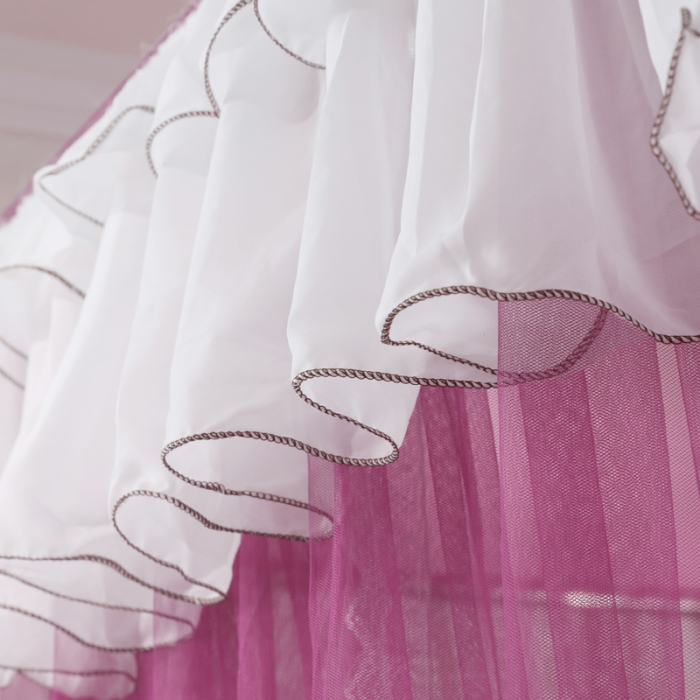 91家纺网 家纺一手货源 找家纺 迷仙巢 2022新款三开门落地式蚊帐-A10芳华 芳华-豆沙