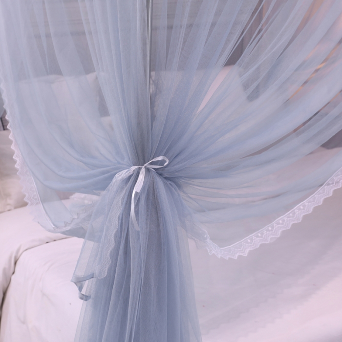 91家纺网 家纺一手货源 找家纺 迷仙巢 2022新款三开门落地式蚊帐-A10芳华芳华-高级灰