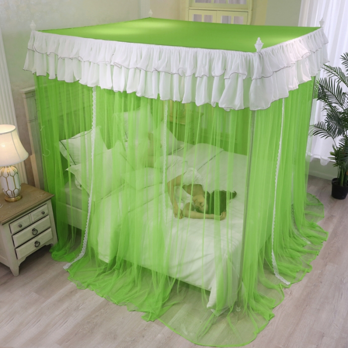 91家纺网 家纺一手货源 找家纺 迷仙巢 2022新款三开门落地式蚊帐-A10芳华 芳华-果绿