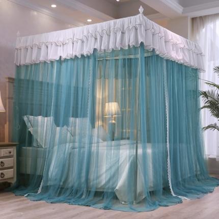 迷仙巢 2022新款三开门落地式蚊帐-A10芳华芳华-海藻蓝