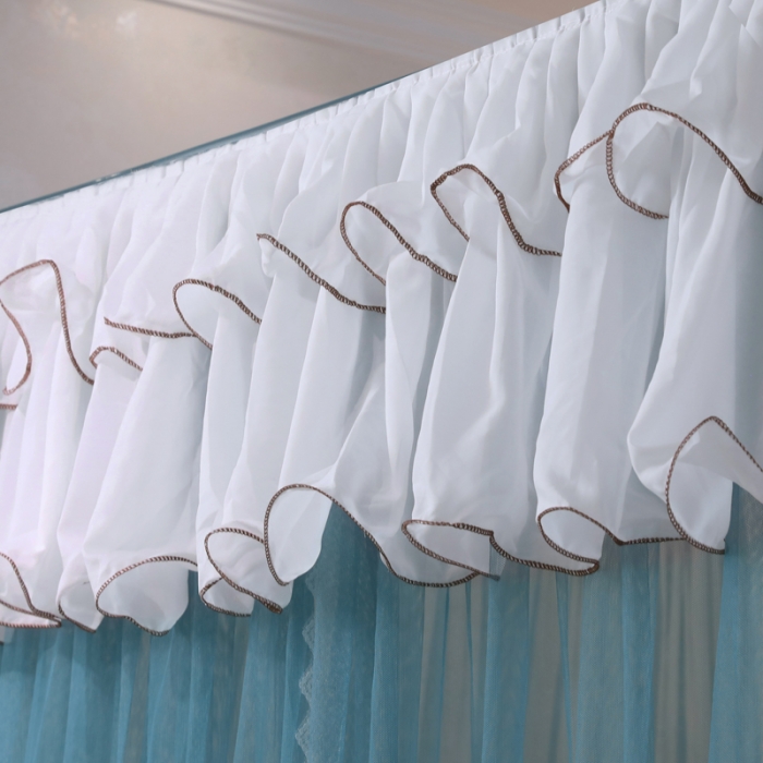 91家纺网 家纺一手货源 找家纺 迷仙巢 2022新款三开门落地式蚊帐-A10芳华芳华-海藻蓝