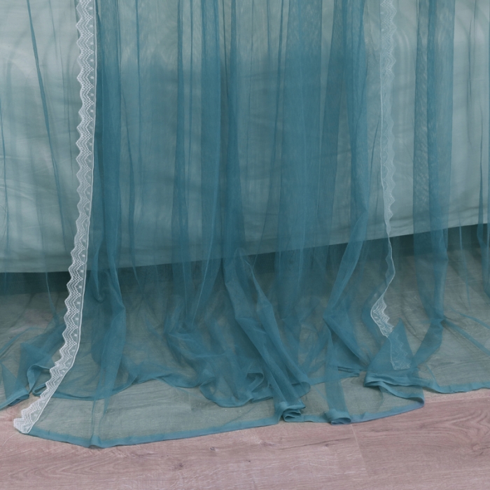 91家纺网 家纺一手货源 找家纺 迷仙巢 2022新款三开门落地式蚊帐-A10芳华芳华-海藻蓝