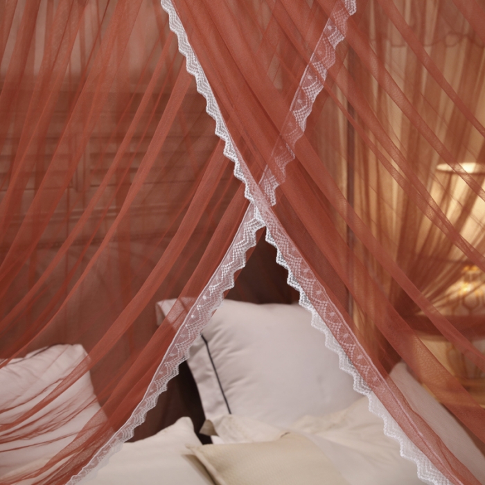 91家纺网 家纺一手货源 找家纺 迷仙巢 2022新款三开门落地式蚊帐-A10芳华 芳华-咖色