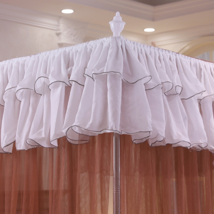 91家纺网 家纺一手货源 找家纺 迷仙巢 2022新款三开门落地式蚊帐-A10芳华 芳华-咖色