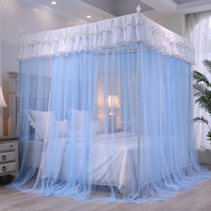 迷仙巢 2022新款三开门落地式蚊帐-A10芳华 芳华-天蓝