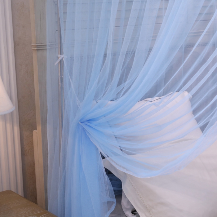 91家纺网 家纺一手货源 找家纺 迷仙巢 2022新款三开门落地式蚊帐-A10芳华 芳华-天蓝