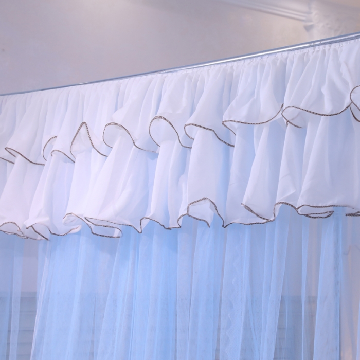 91家纺网 家纺一手货源 找家纺 迷仙巢 2022新款三开门落地式蚊帐-A10芳华 芳华-天蓝