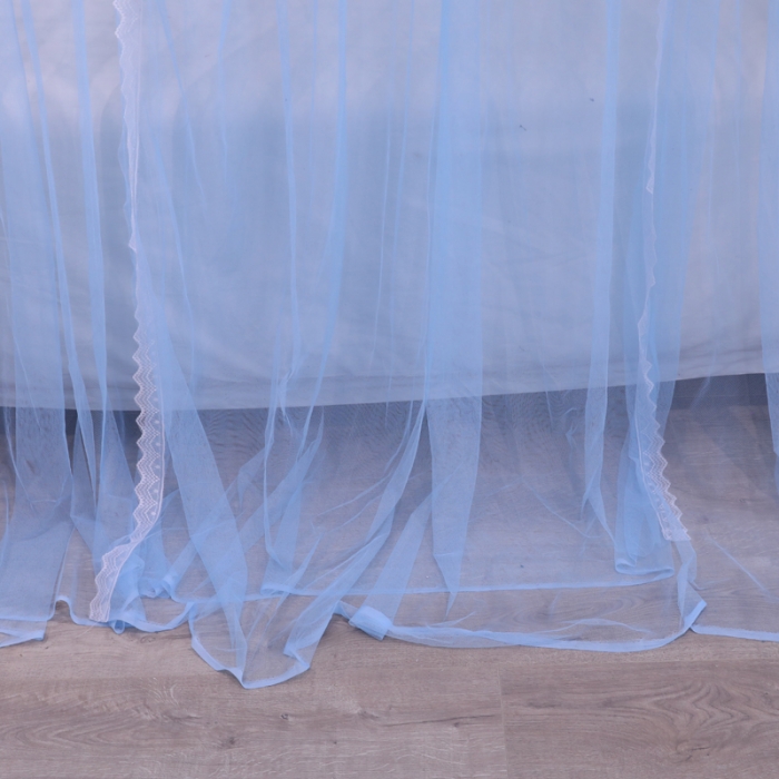 91家纺网 家纺一手货源 找家纺 迷仙巢 2022新款三开门落地式蚊帐-A10芳华 芳华-天蓝