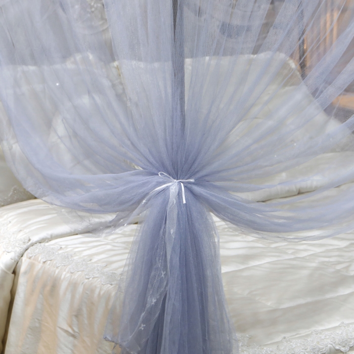 91家纺网 家纺一手货源 找家纺 迷仙巢家纺 新款宫廷三开门落地蚊帐-C70风华绝代孔雀灰