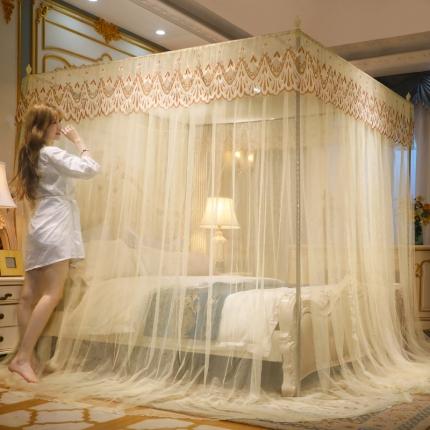 （总）迷仙巢家纺 2022新款落地宫廷蚊帐-C60粉黛佳人