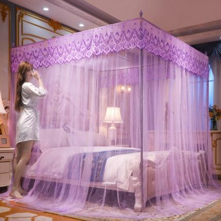 迷仙巢家纺 2022新款落地宫廷蚊帐-C60粉黛佳人紫色