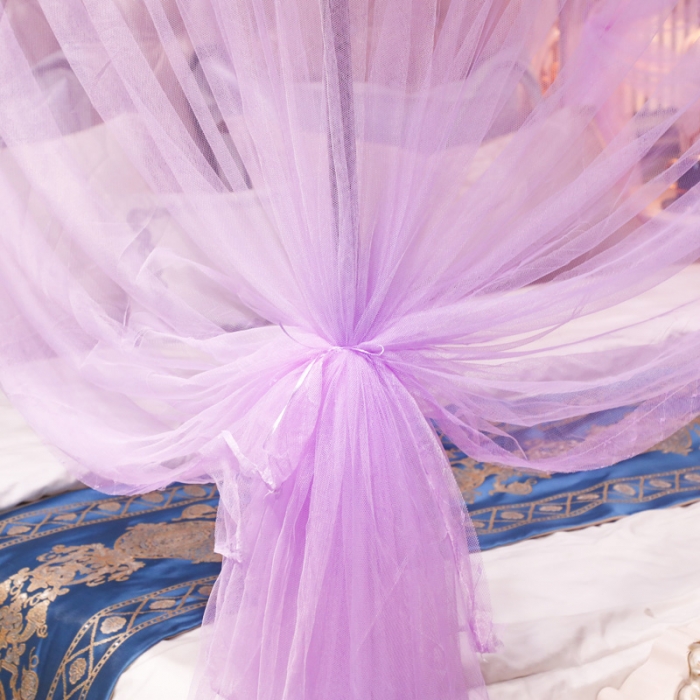 91家纺网 家纺一手货源 找家纺 迷仙巢家纺 2022新款落地宫廷蚊帐-C60粉黛佳人紫色