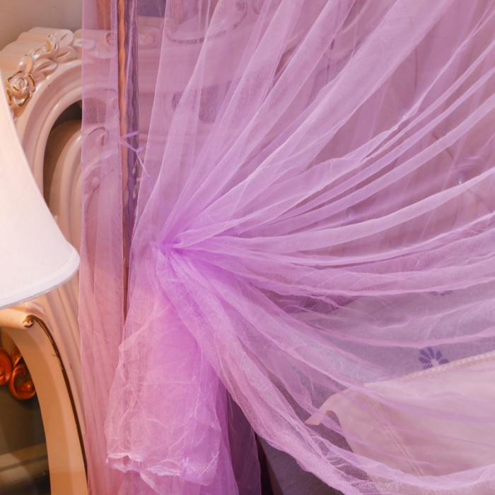 91家纺网 家纺一手货源 找家纺 迷仙巢家纺 2022新款落地宫廷蚊帐-C60粉黛佳人紫色