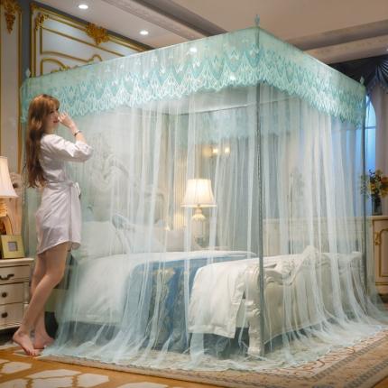 迷仙巢家纺 2022新款落地宫廷蚊帐-C60粉黛佳人兰色