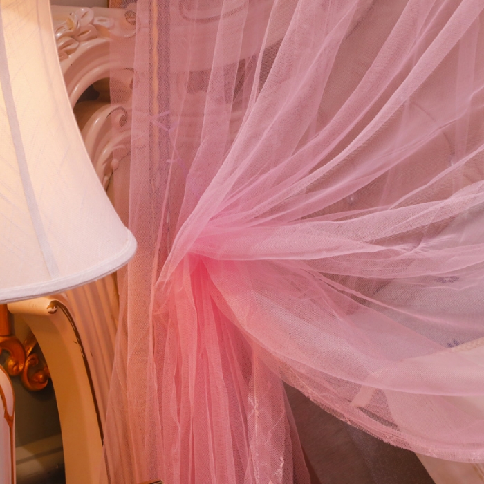 91家纺网 家纺一手货源 找家纺 迷仙巢家纺 2022新款落地宫廷蚊帐-C60粉黛佳人粉红