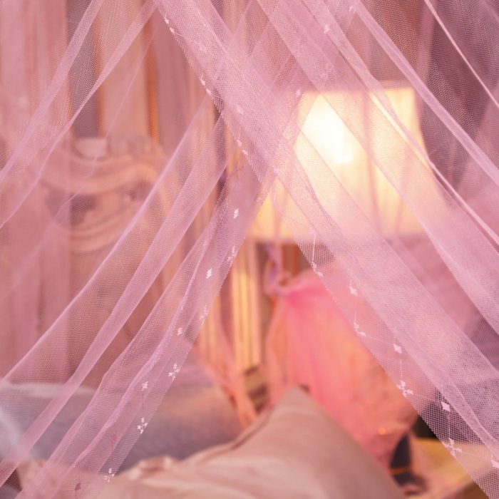91家纺网 家纺一手货源 找家纺 迷仙巢家纺 2022新款落地宫廷蚊帐-C60粉黛佳人粉红