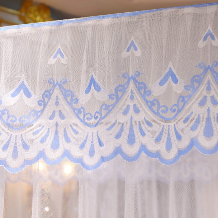 91家纺网 家纺一手货源 找家纺 迷仙巢家纺 2022新款落地宫廷蚊帐-C60粉黛佳人白色