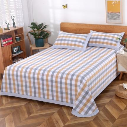 91家纺网 家纺一手货源 找家纺 恋尚羽 2025新款加厚纯棉老粗布凉席三件套 游子